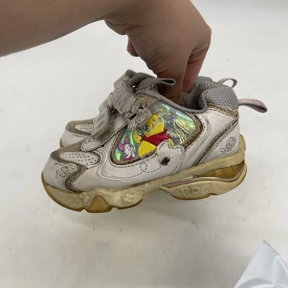 Winnie the Pooh 90s Baby Shoes Kids 4 Butterfly Pink Purple Buster Brown &co